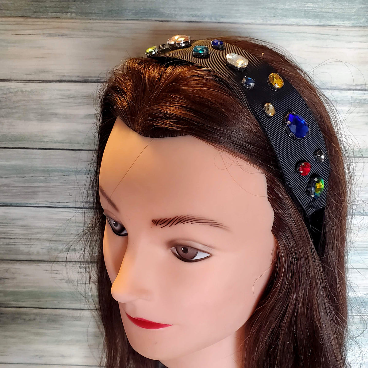 NWT satin ribbon headband with beautiful stones Twine and Love | Statement Knot Headband | Handcrafted  main image 3