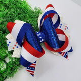 Cute 5 inches patriotic Bow, celebration bow, glitter fourth of July bow