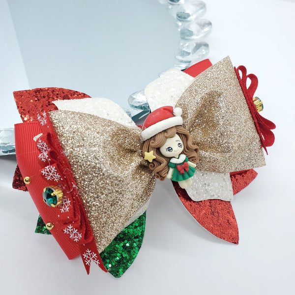 Chunky Glitter Christmas Bow