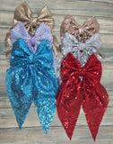 Sequin fabric hair Bow for girl, 6 different colors