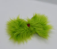 Green fur Hair Bow