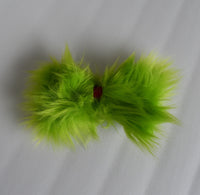 Green fur Hair Bow