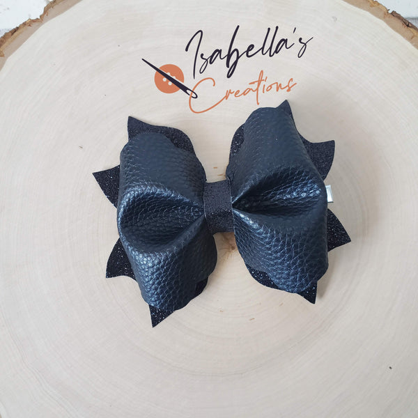 Faux Leather and Glitter Bow for Girl