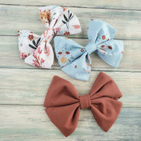 set of 3 Autumn fabric bows, Fall Fabric Bows For Girls