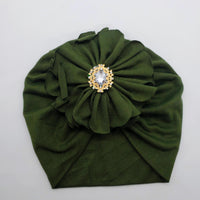 Olive Green Baby Turban Hat