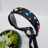 Ribbon Headband Decorated with Stones