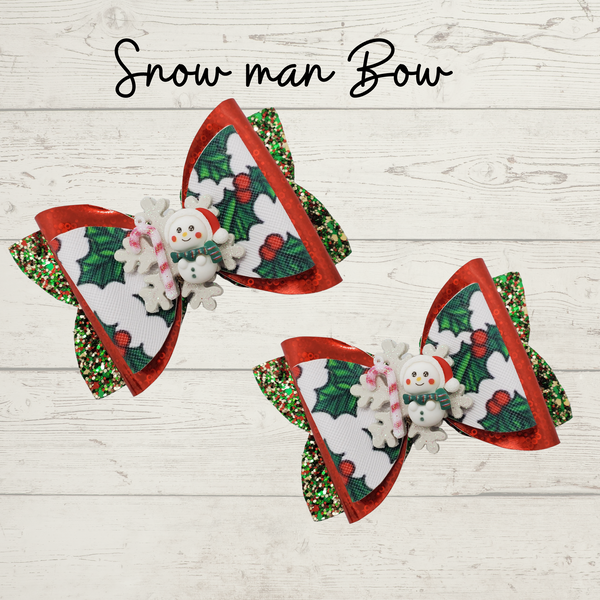Set of  2 Christmas faux Leather Bows